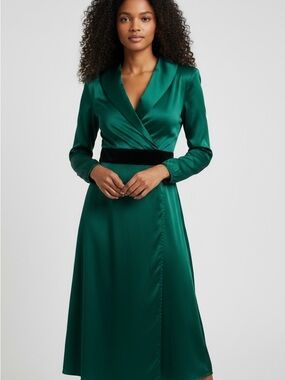 Donna Ricco Emerald Long Sleeve Dress